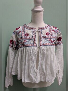 Freeway Embroidered Swing Boho Jacket, Sz Sm